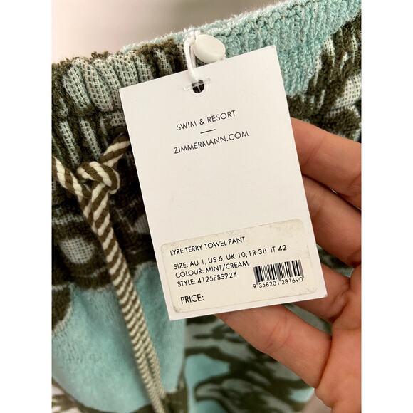 NEW Zimmermann Lyre Terry Towel Wide-Leg Pants size US 6 - Picture 3 of 7